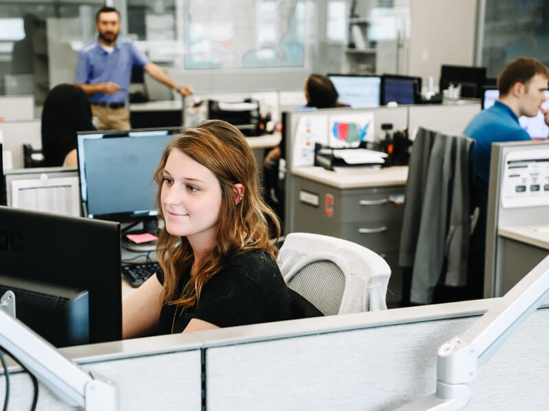 Jarrett employees working at the JLS Routing Center